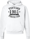 1981 - Vintage Birth Year Hoodie Sweatshirt - Adult-Hoodie-Davson Sales-Small-White-Davson Sales