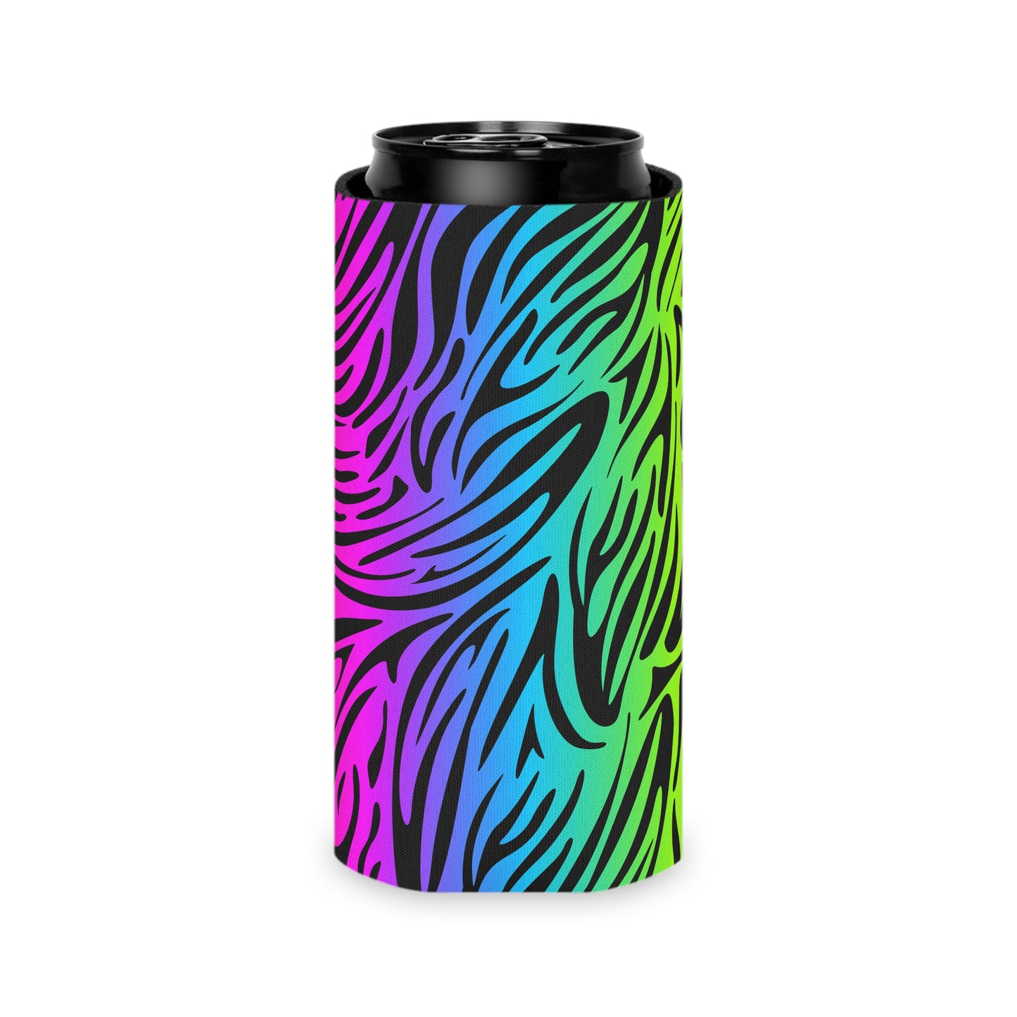 Rainbow Zebra Print Can/Bottle Insulator Coolers – All Over Print by TOOLOUD (Single Piece)