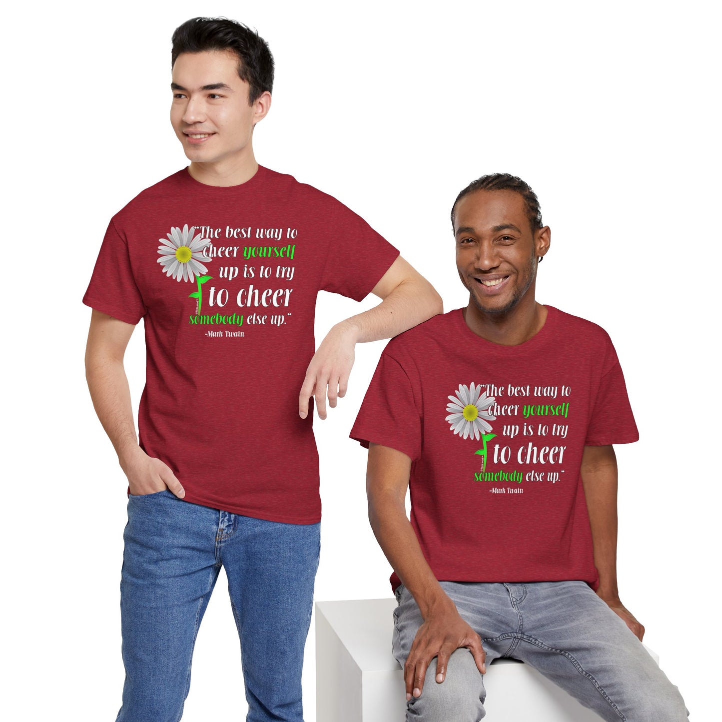 Cheer Yourself Up Mark Twain Adult Unisex T-Shirt by TOOLOUD