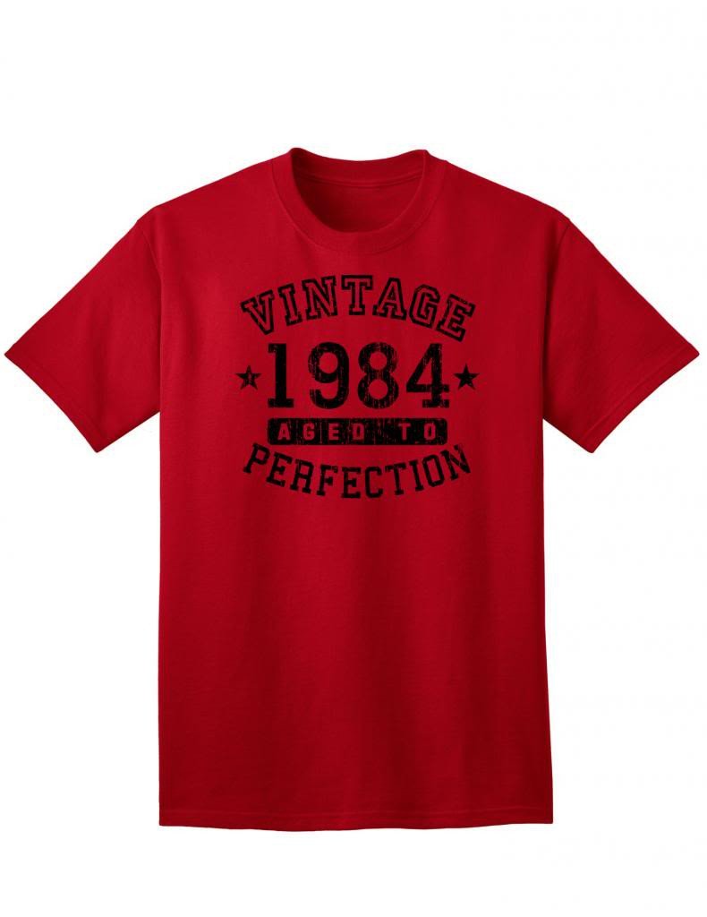 1984 - Adult Unisex Vintage Birth Year Aged To Perfection Birthday T-Shirt-TooLoud-Red-XXX-Large-Davson Sales