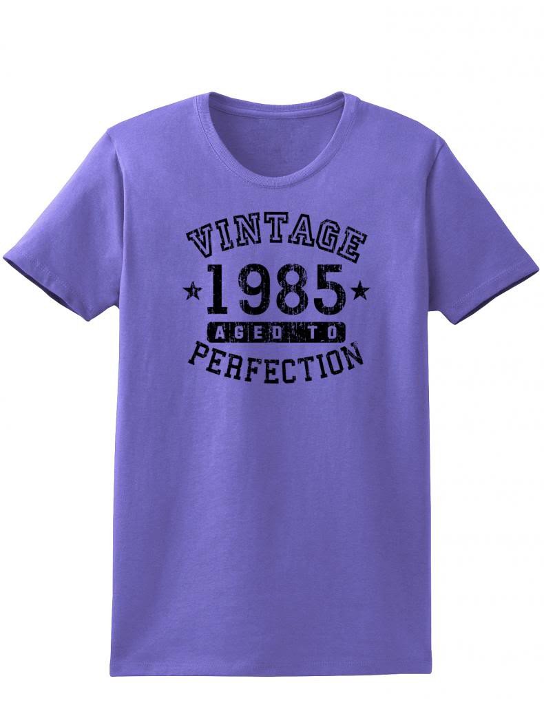 1985 - Ladies Vintage Birth Year Aged To Perfection Birthday T-Shirt-TooLoud-Lavender-XX-Large-Davson Sales