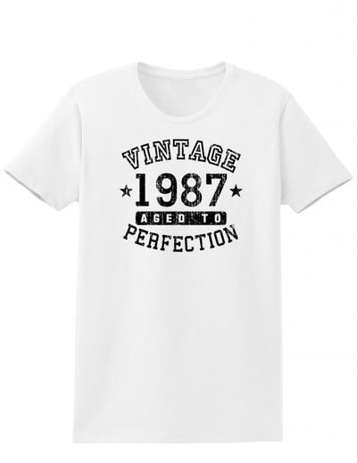 1987 - Ladies Vintage Birth Year Aged To Perfection Birthday T-Shirt-TooLoud-White-XX-Large-Davson Sales