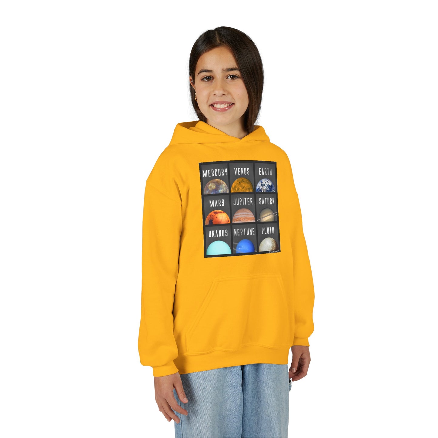 Solar System Squares Children's Youth Hoodie by TOOLOUD