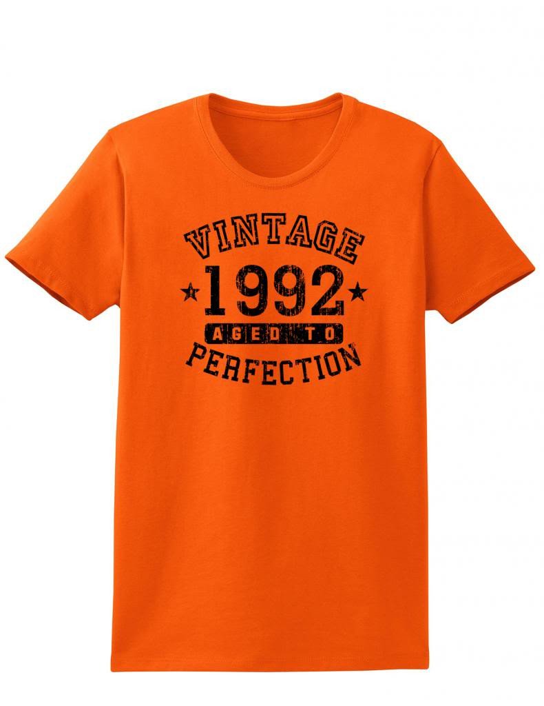 1992 - Ladies Vintage Birth Year Aged To Perfection Birthday T-Shirt-TooLoud-Orange-XX-Large-Davson Sales