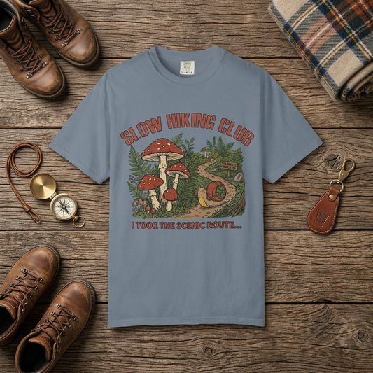 Slow Hiking Club Unisex Garment-Dyed Adult T-shirt