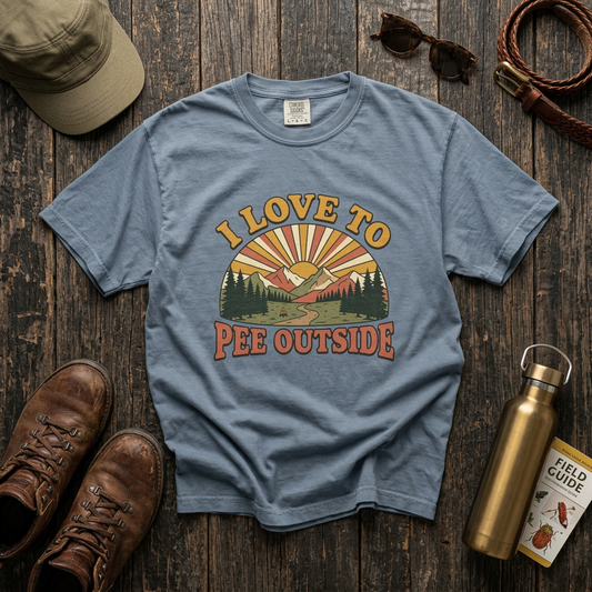 I Love to Pee Outside Adult Garment-Dyed Unisex T-Shirt