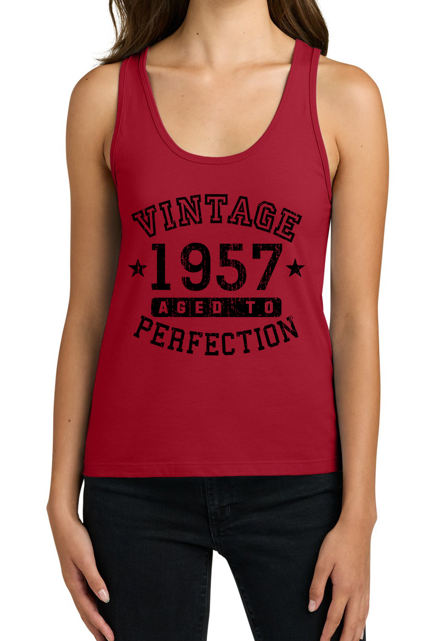 1957 – Vintage Birth Year Women's Cotton Tank Top by TOOLOUD