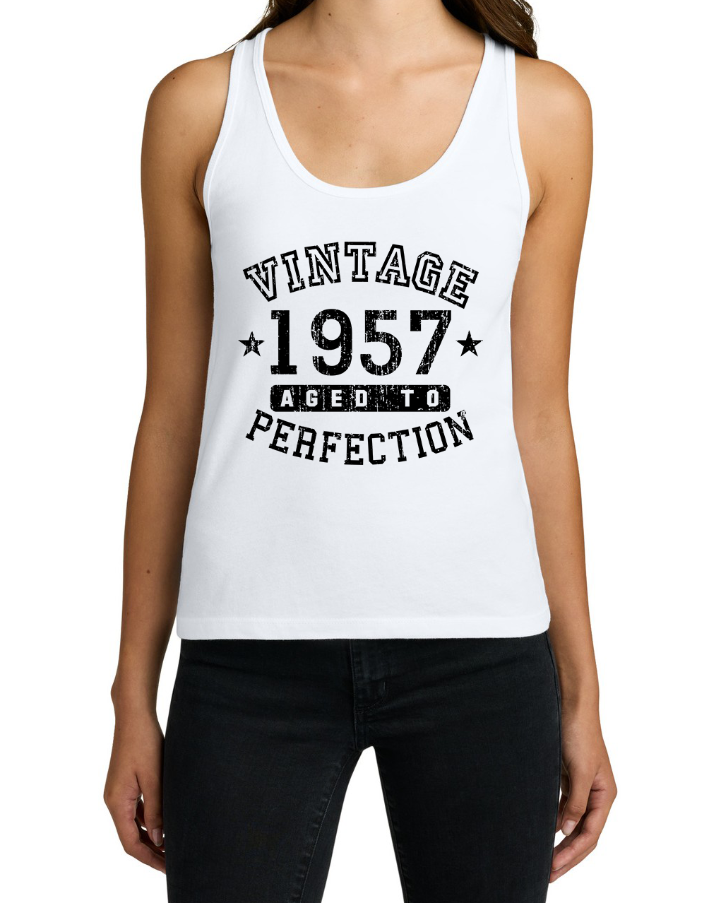 1957 – Vintage Birth Year Women's Cotton Tank Top by TOOLOUD