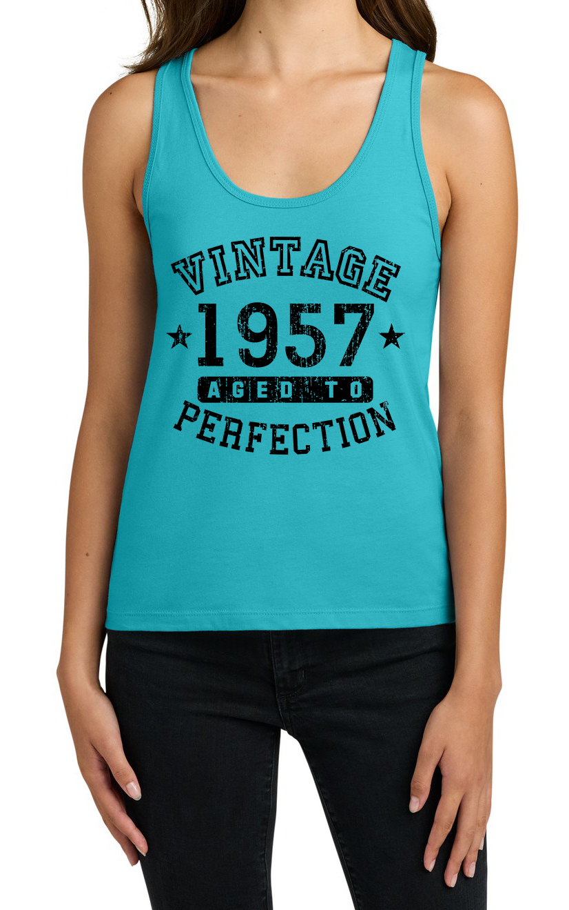 1957 – Vintage Birth Year Women's Cotton Tank Top by TOOLOUD