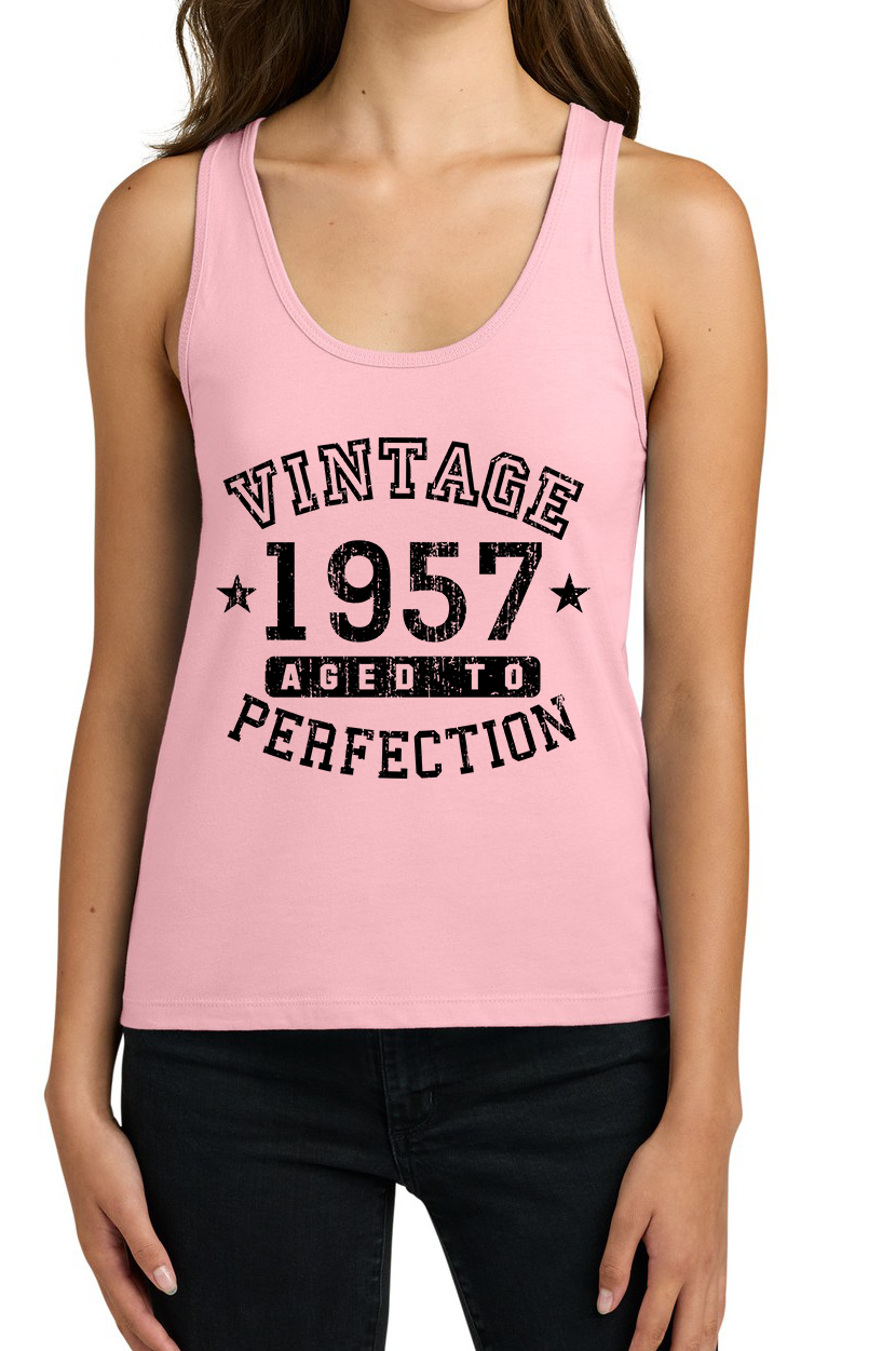 1957 – Vintage Birth Year Women's Cotton Tank Top by TOOLOUD