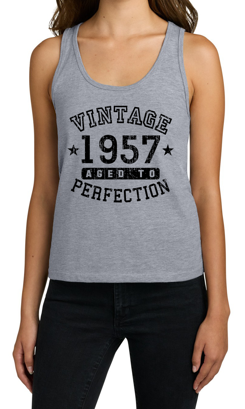 1957 – Vintage Birth Year Women's Cotton Tank Top by TOOLOUD