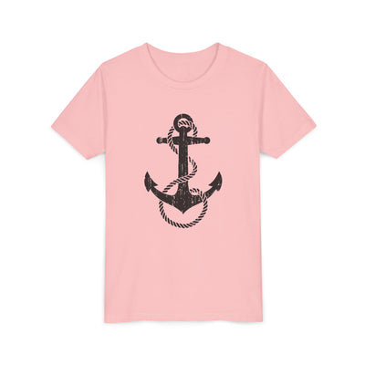 Distressed Nautical Sailor Rope Anchor Children's Youth T-Shirt by TOOLOUD