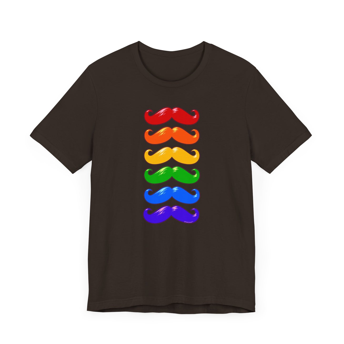 Colorful Rainbow Mustaches Adult Dark T-Shirt by TOOLOUD