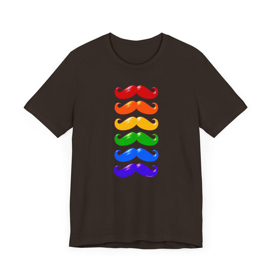 Colorful Rainbow Mustaches Adult Dark T-Shirt by TOOLOUD