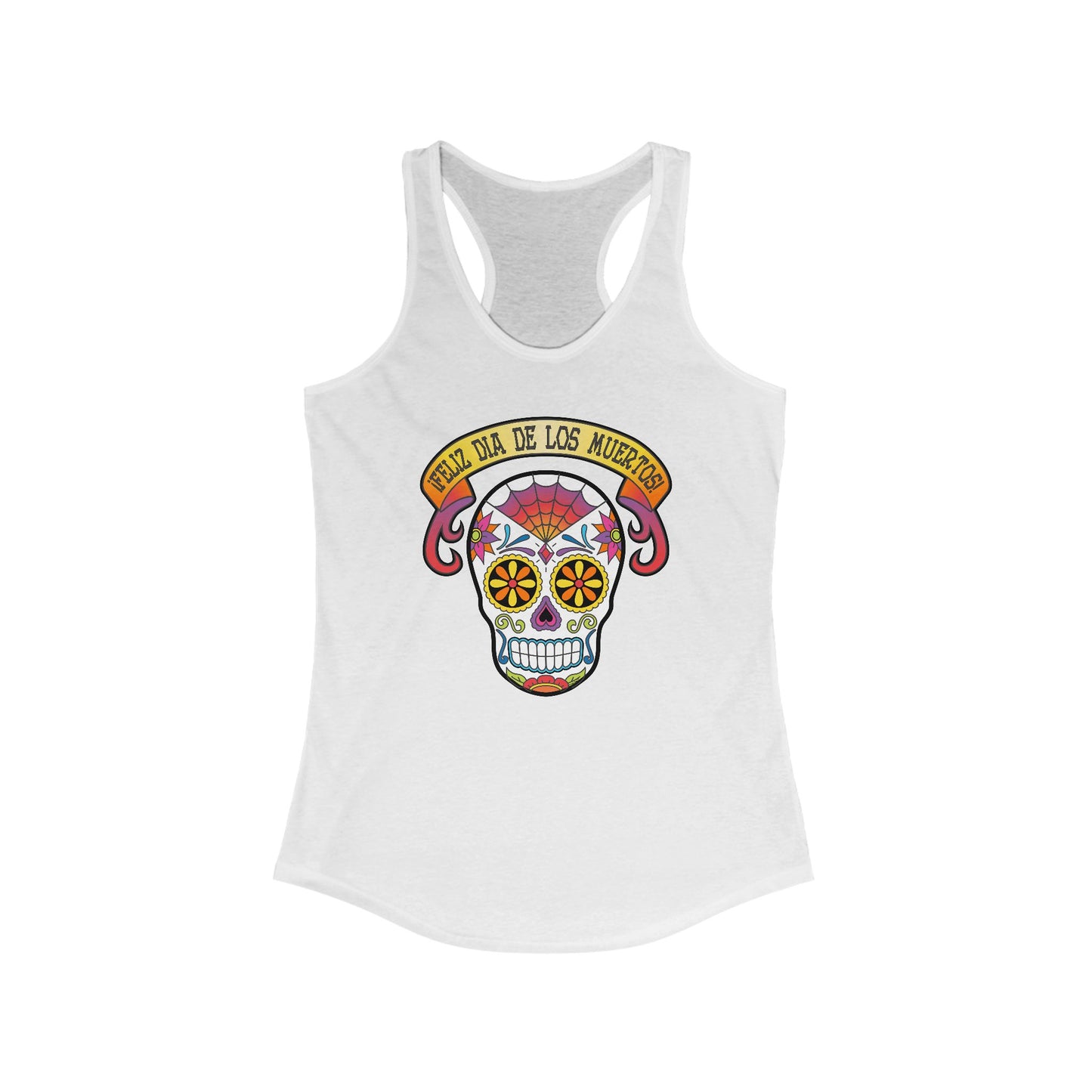 Feliz Día de Los Muertos Calavera Women's Racerback Tank Top by TOOLOUD