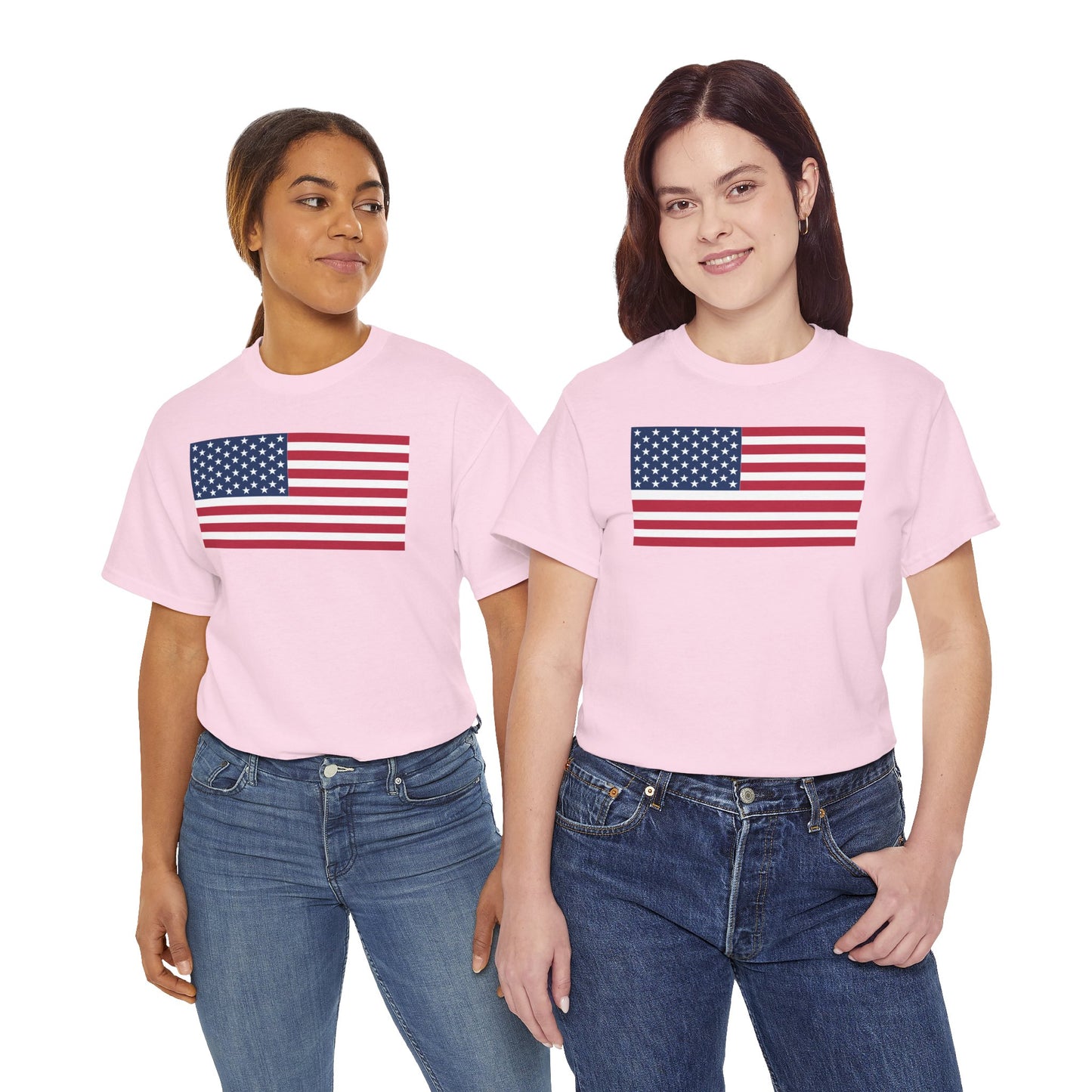 Patriotic American Flag Adult Cotton T-Shirt by TOOLOUD