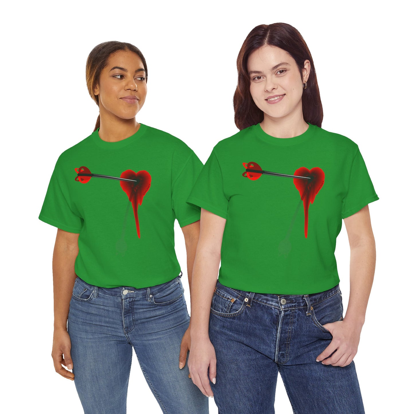 Cupid's Arrow – Heart Shot Wound Design Adult Unisex T-Shirt by TOOLOUD
