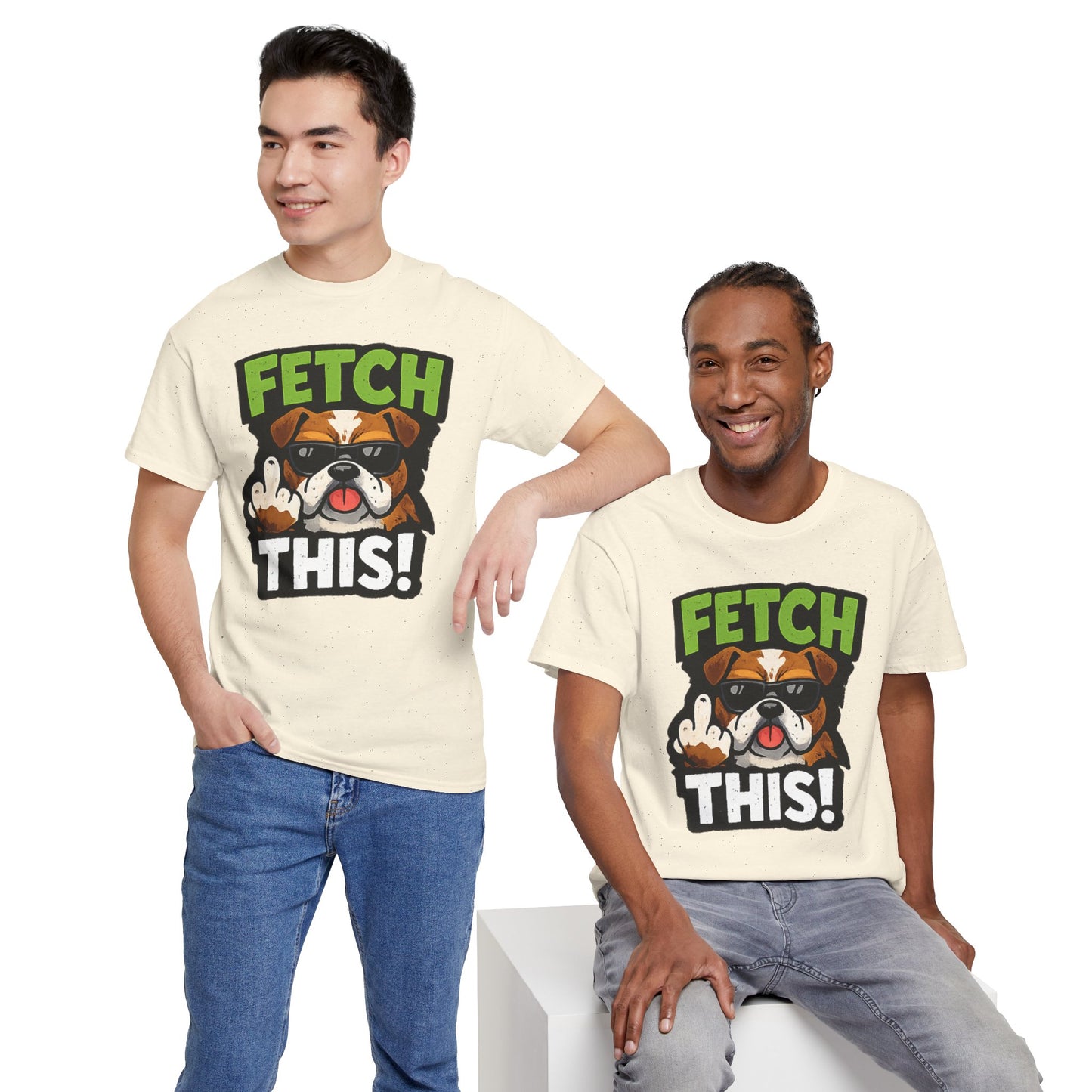 Fetch This! Middle Finger Adult Unisex T-Shirt by TOOLOUD