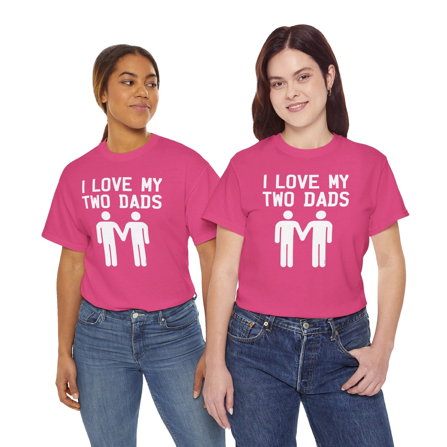 I Love My Two Dads Gay Fathers Unisex Dark T-Shirt by TOOLOUD