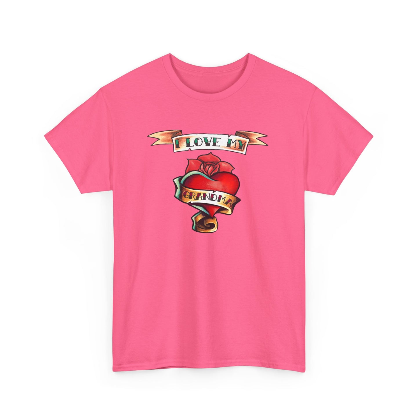 Heart Tattoo I Love My Grandma Adult T-Shirt by TOOLOUD