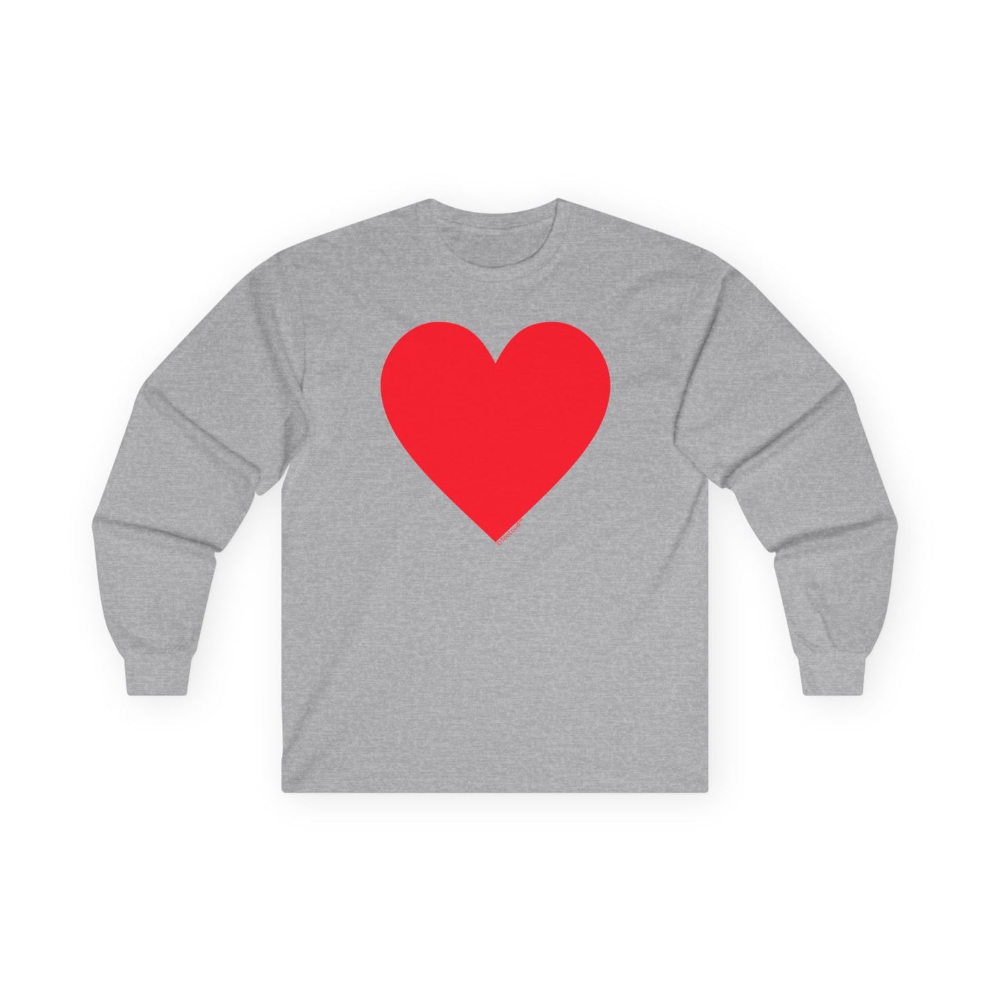 Big Red Heart Romantic Valentine's Day Adult Long Sleeve T-Shirt by TOOLOUD
