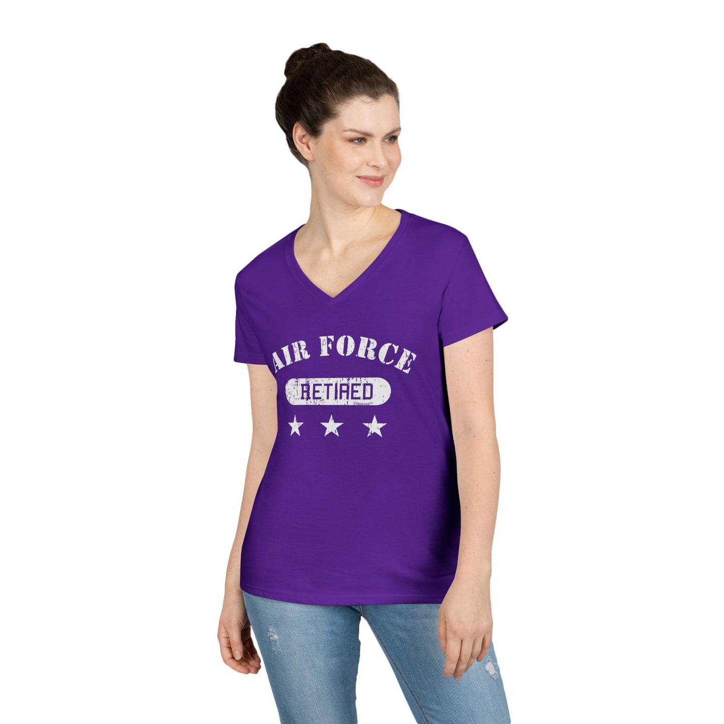 Retired Air Force Women's V-Neck Dark T-Shirt by TOOLOUD