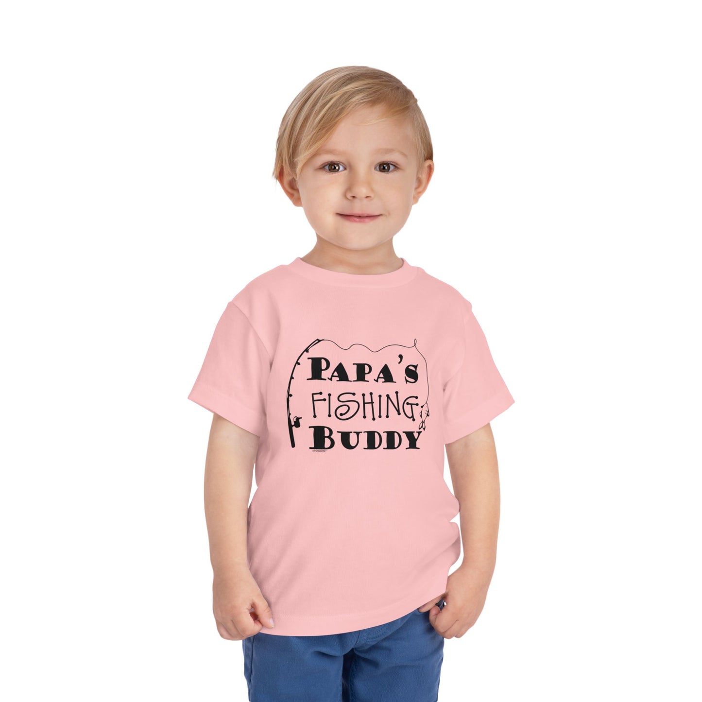 Papa’s Fishing Buddy Toddler Dark T-Shirt by TOOLOUD