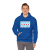 TOOLOUD Distressed Chicago Flag Design Unisex Hoodie Sweatshirt