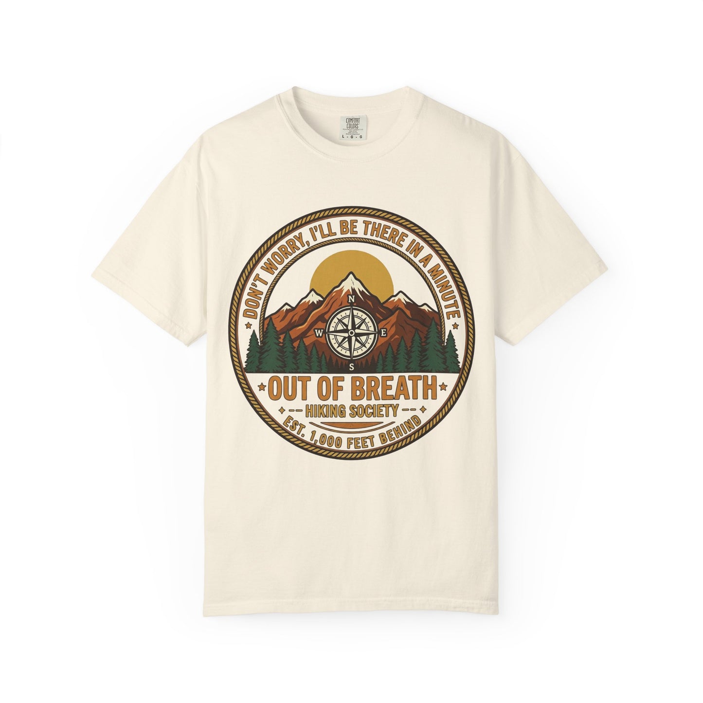Out of Breath Hiking Society Adult Garment-Dyed T-Shirt