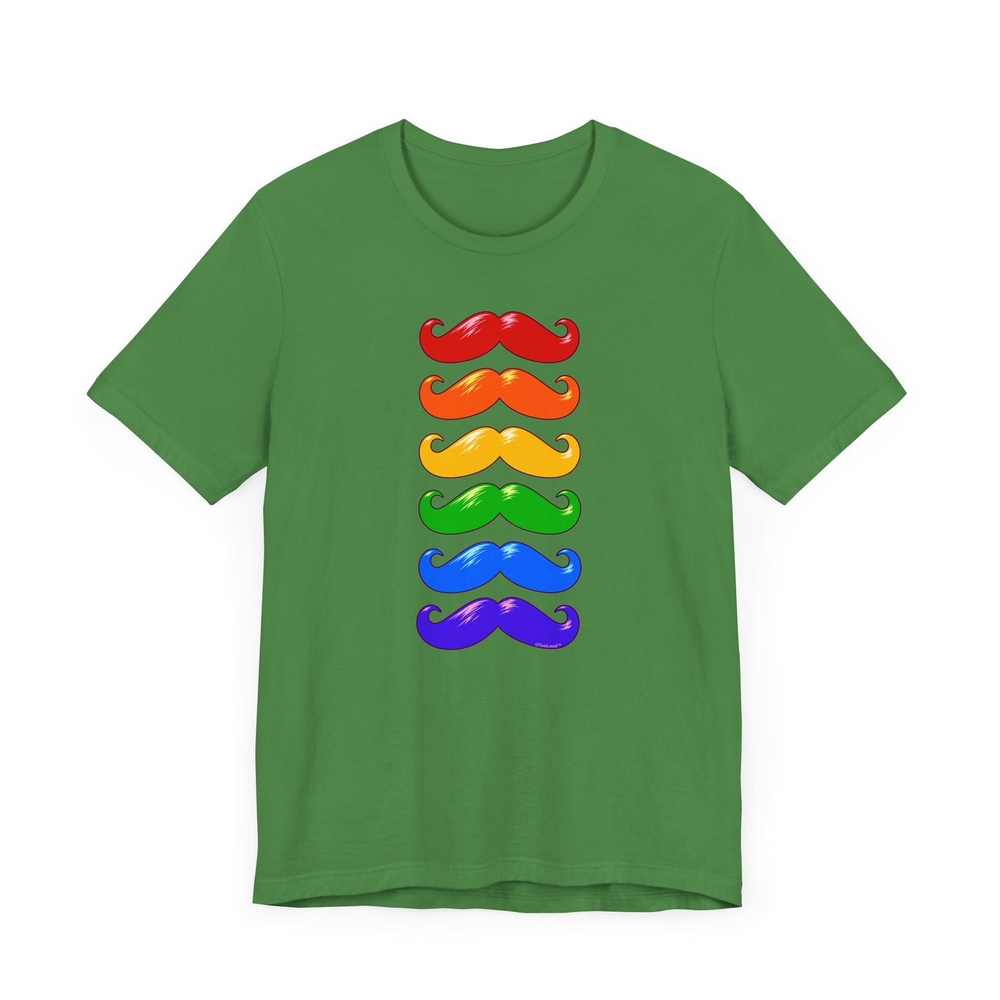 Colorful Rainbow Mustaches Adult Dark T-Shirt by TOOLOUD