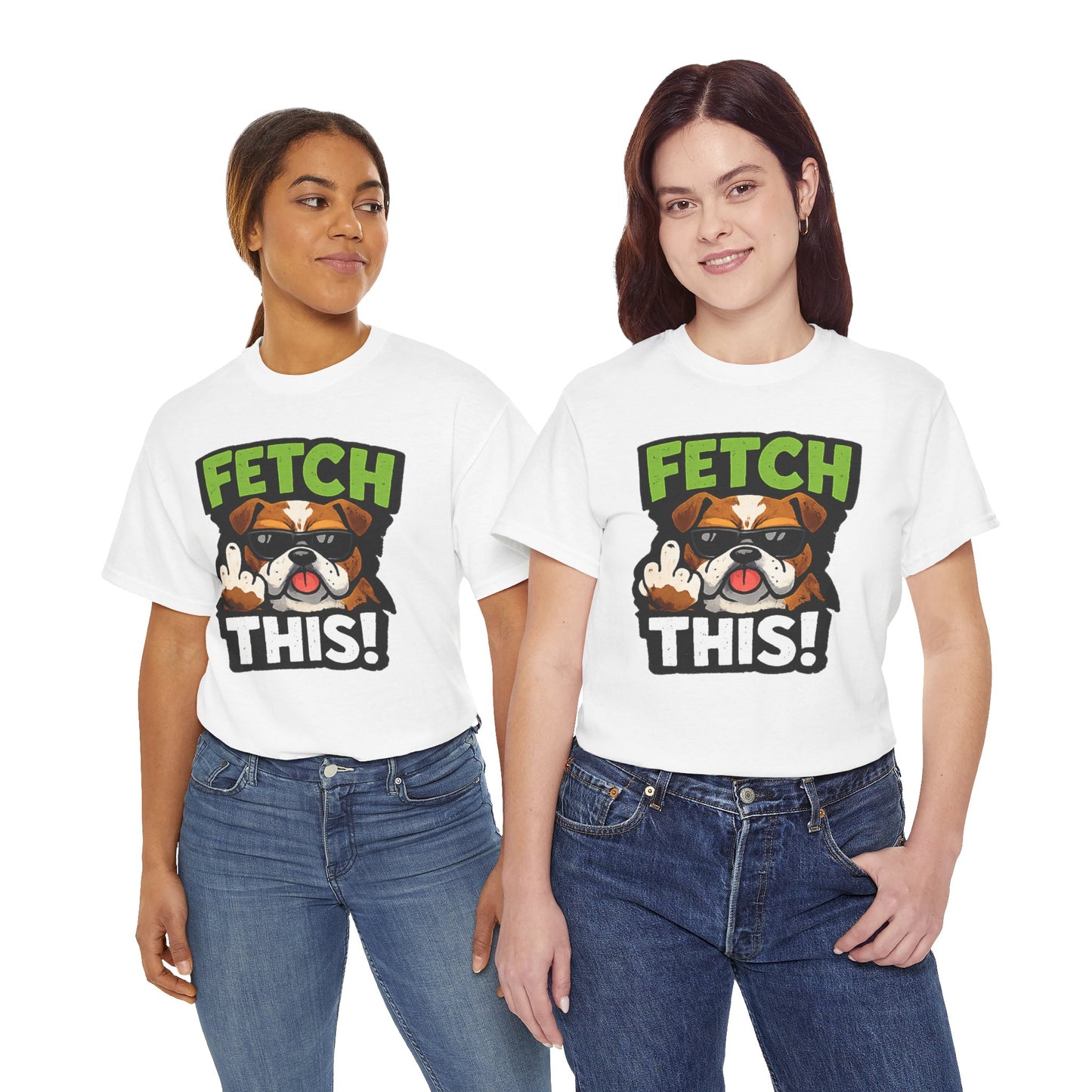 Fetch This! Middle Finger Adult Unisex T-Shirt by TOOLOUD
