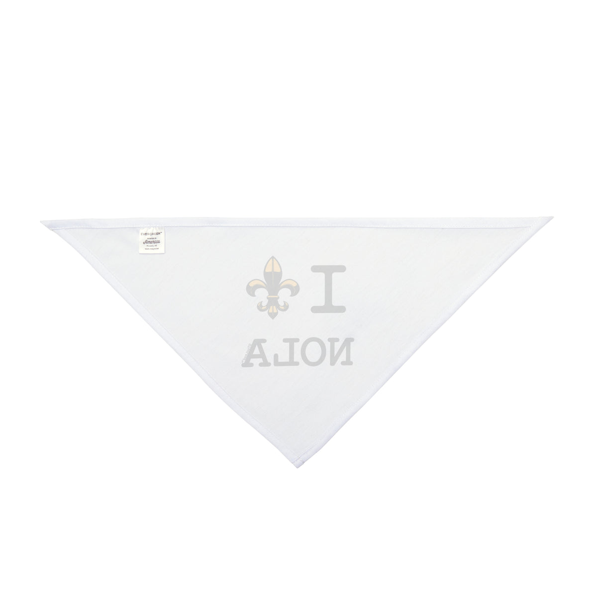 I Love NOLA Fleur de Lis Printed White Dog/Pet Bandana 20" or 27" by TOOLOUD