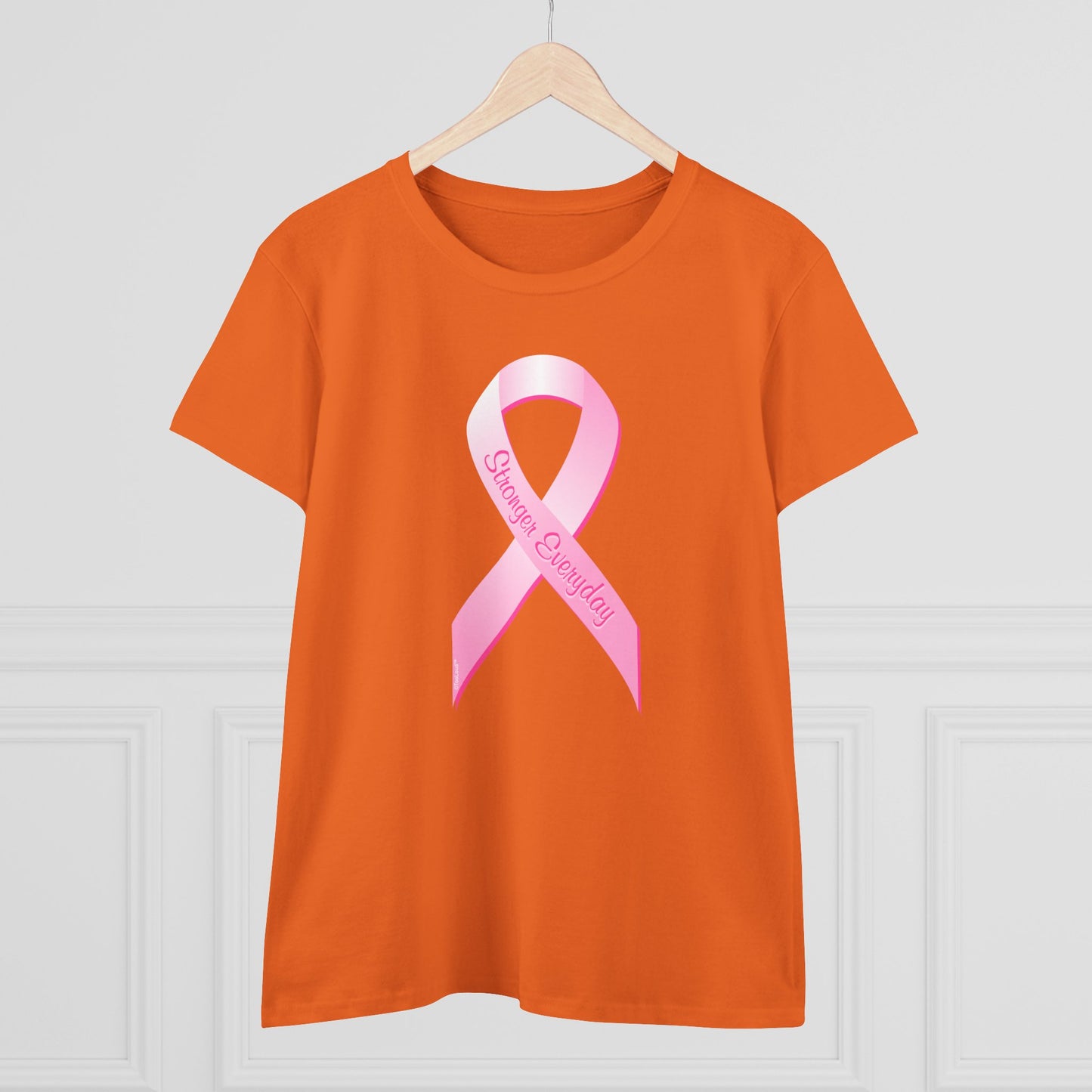 Pink Breast Cancer Awareness Ribbon - Stronger Everyday Women's T-Shirt by TOOLOUD