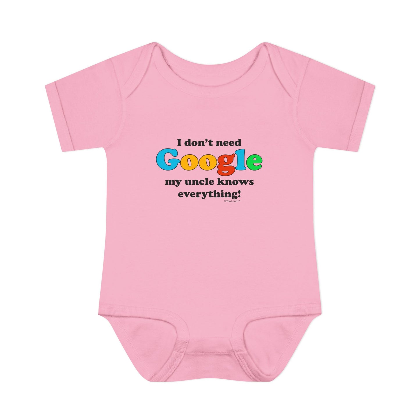 TooLoud "I Don't Need Google – Uncle" Baby Romper Bodysuit Infant Fine Jersey