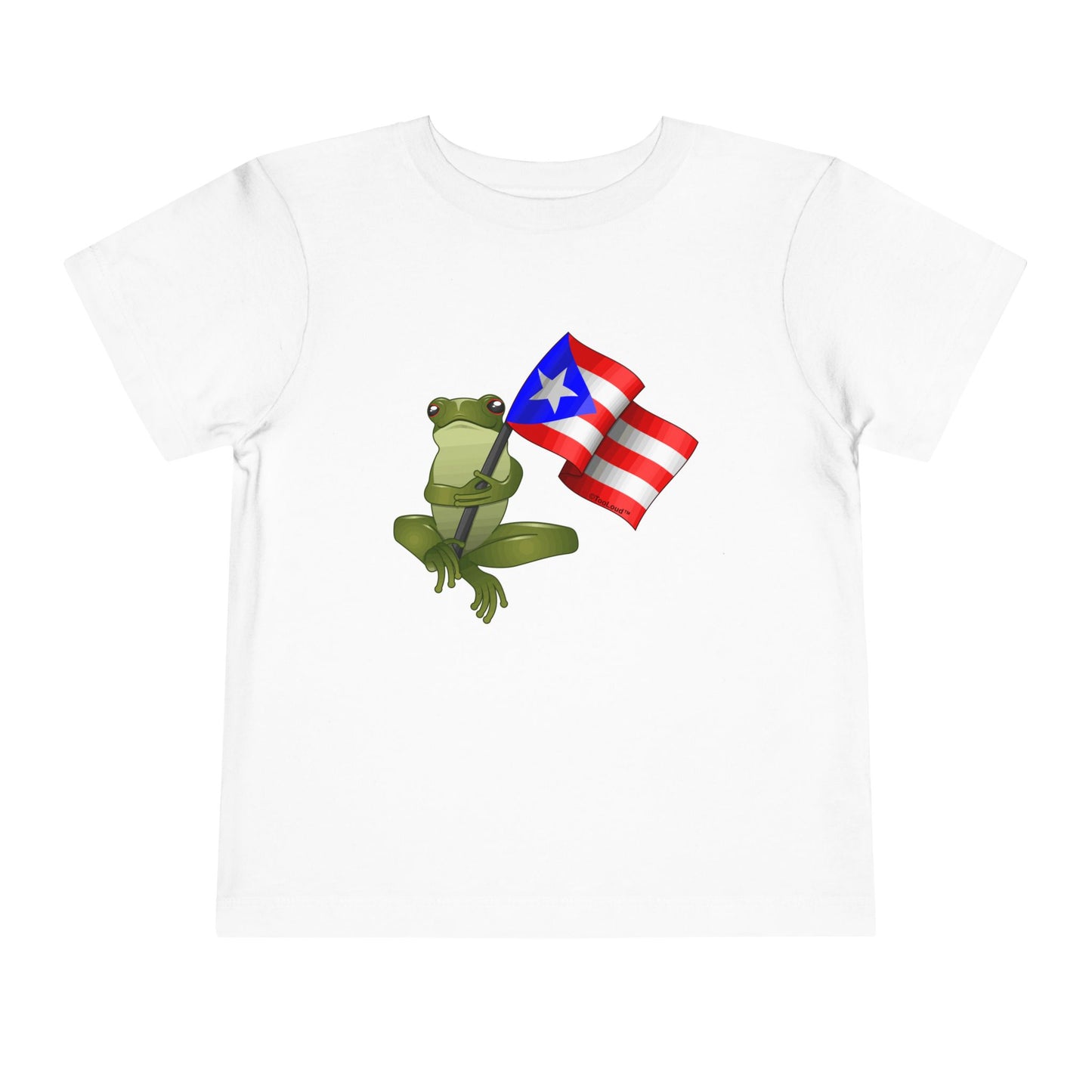 Coquí Holding Flag Toddler T-Shirt by TOOLOUD
