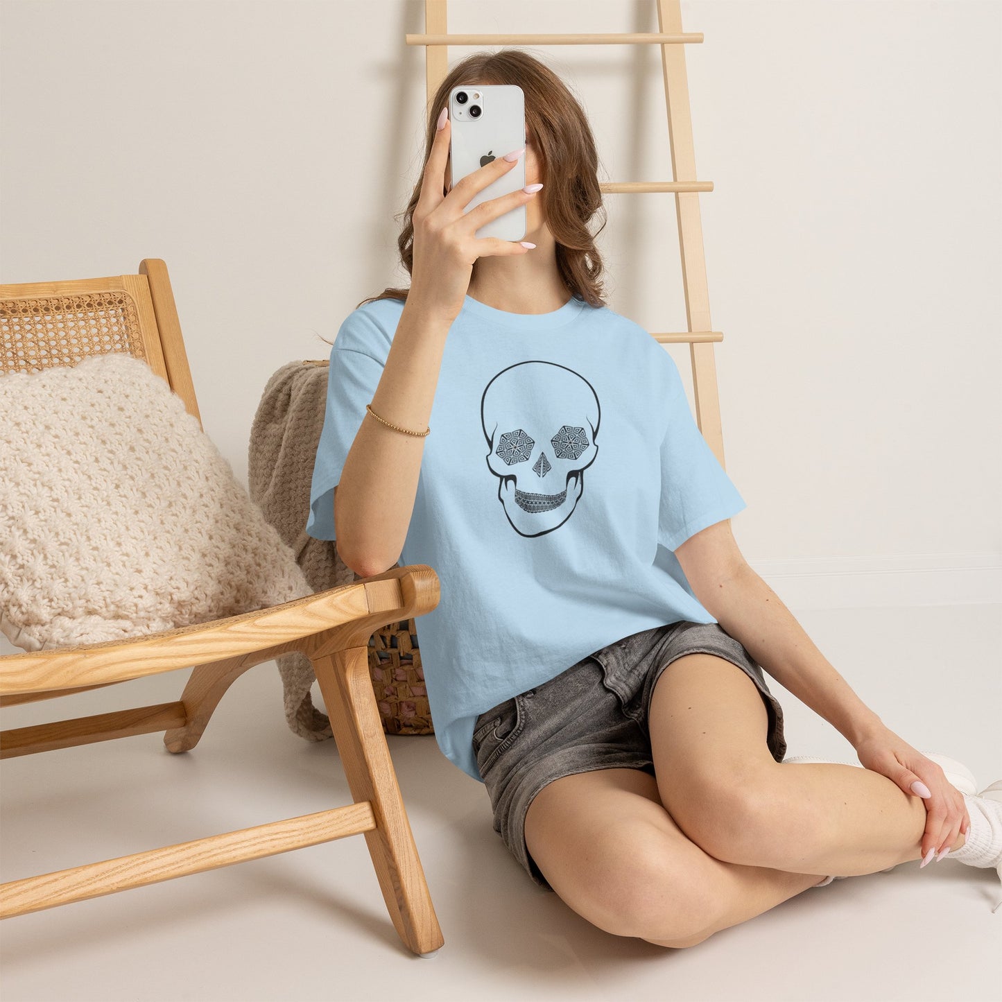 Hypno Skull Ladies Adult Women's Trippy T-Shirt by TOOLOUD