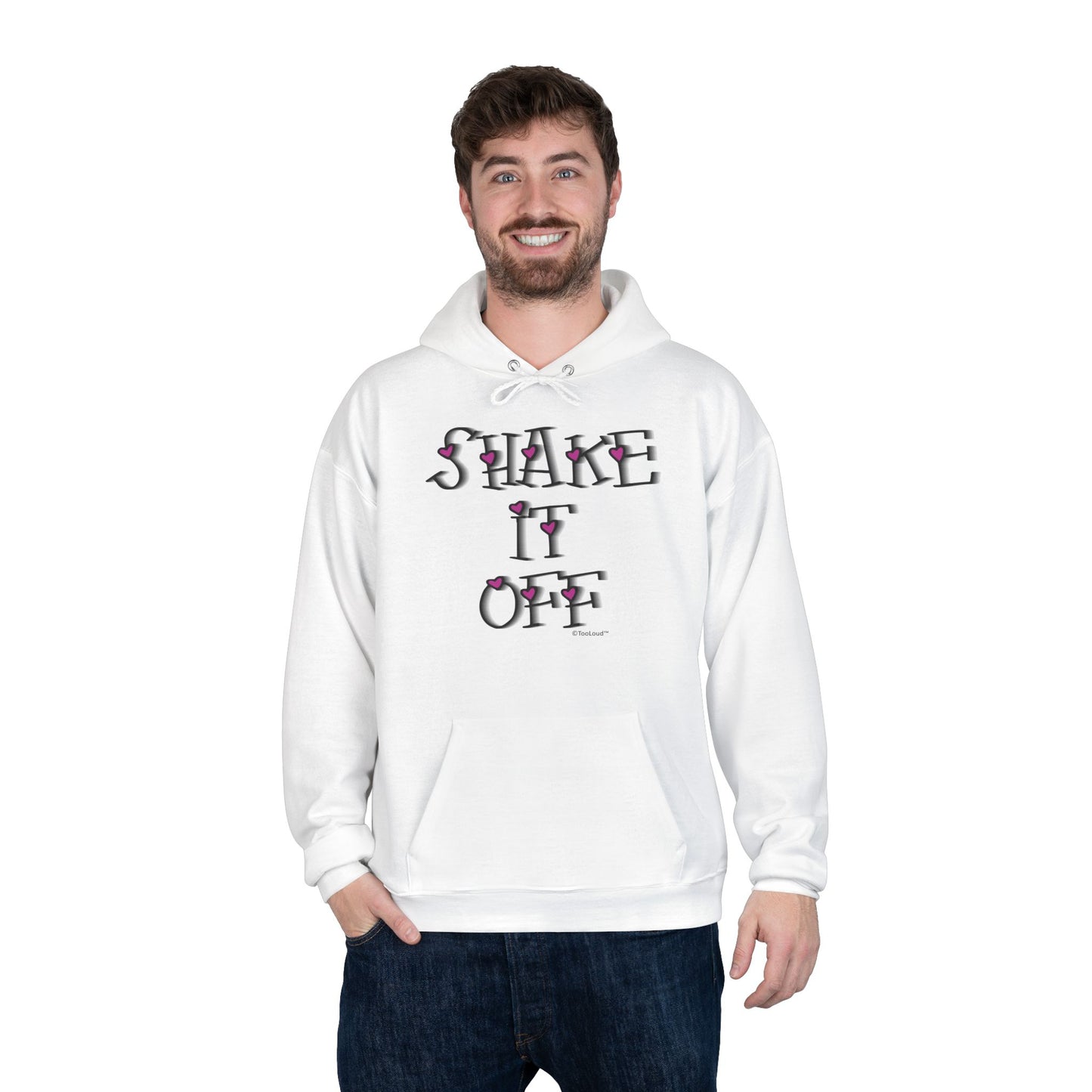 Shake It Off Text Cute with Hearts Hoodie Sweatshirt by TOOLOUD