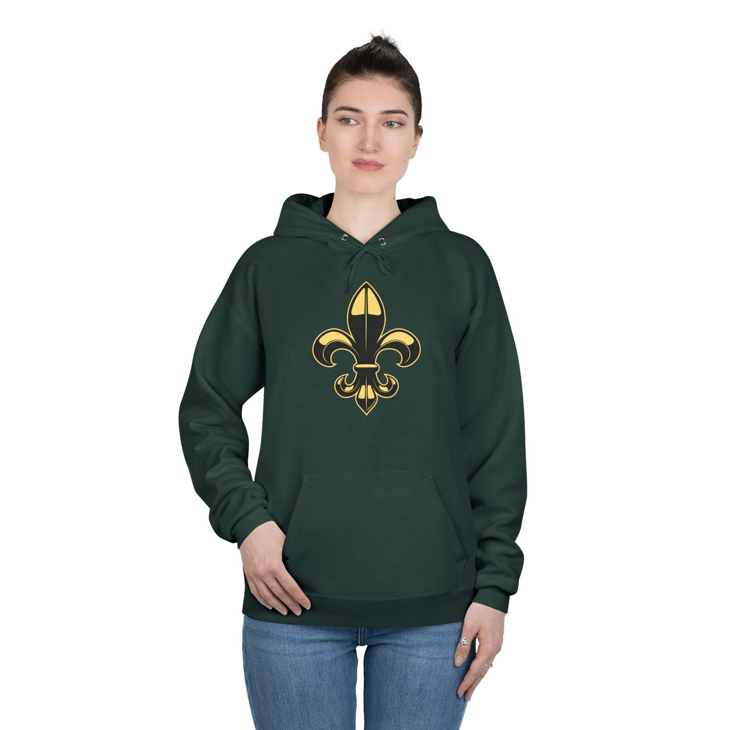 Golden Fleur de Lis Dark Hoodie Sweatshirt by TOOLOUD
