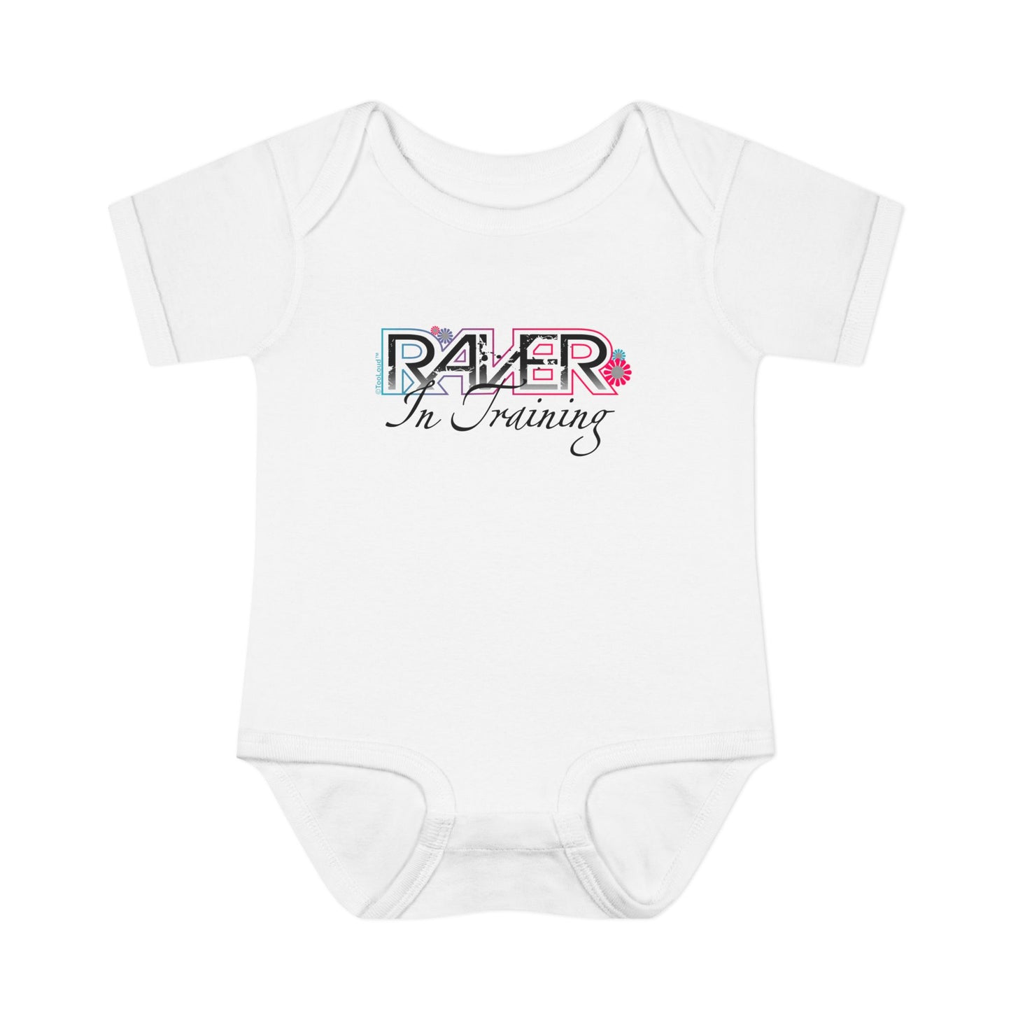Matching Raver – In Training Baby Romper Bodysuit by TOOLOUD