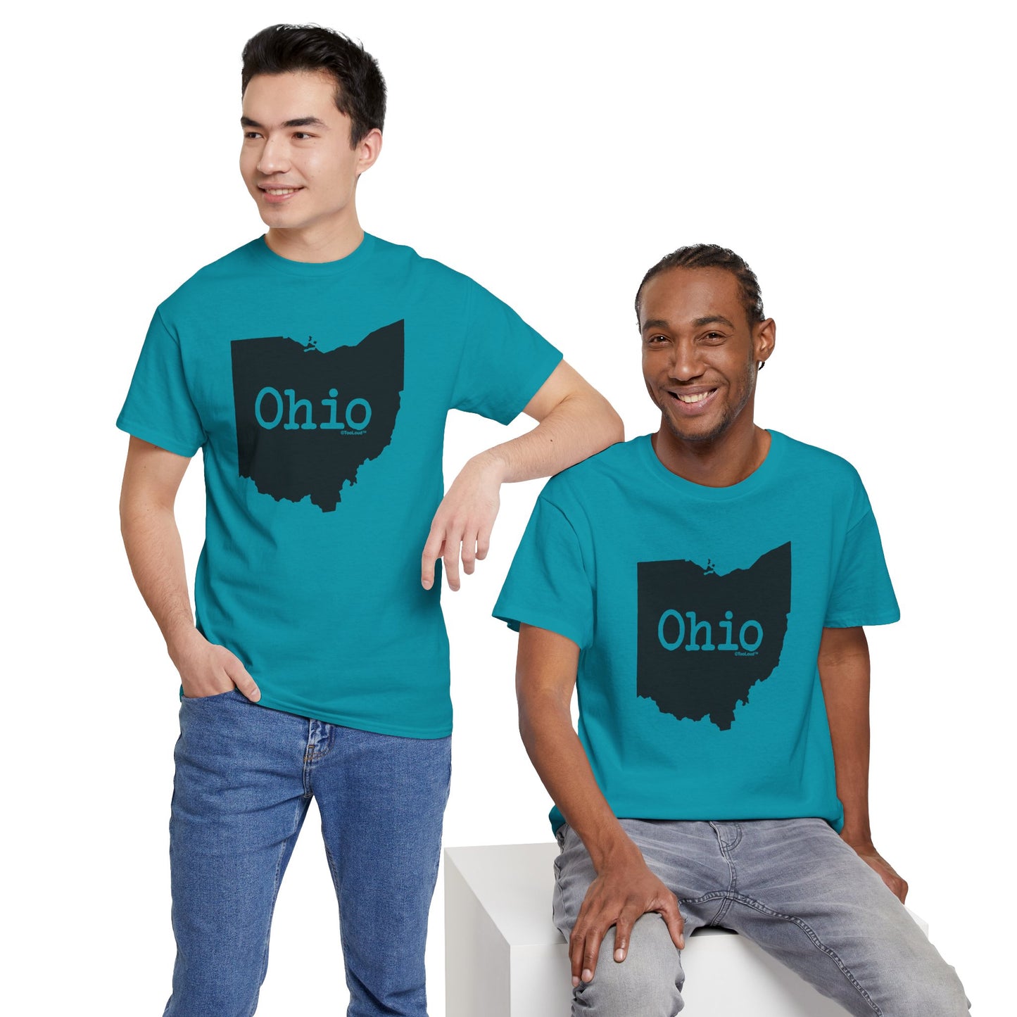 Ohio - United States Shape Print Adult T-Shirt by TOOLOUD