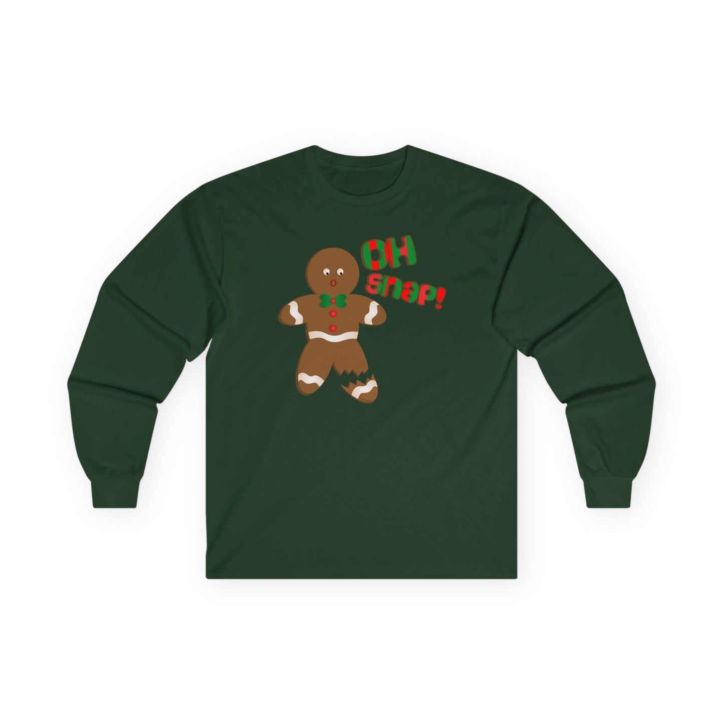 Oh Snap Gingerbread Man Christmas Adult Long Sleeve T-Shirt – by TOOLOUD