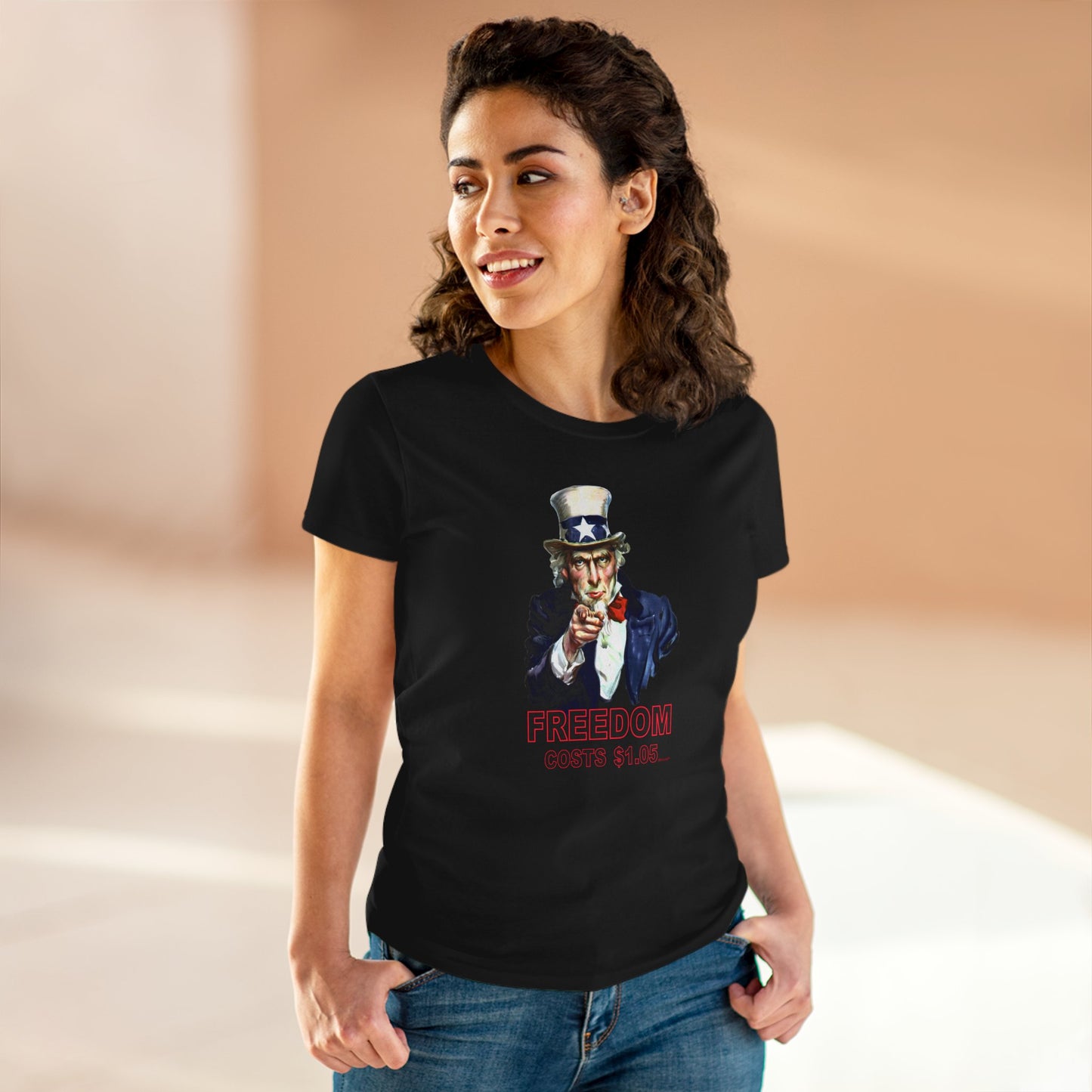 Uncle Sam Freedom Costs a Buck O Five Women's T-Shirt by TOOLOUD