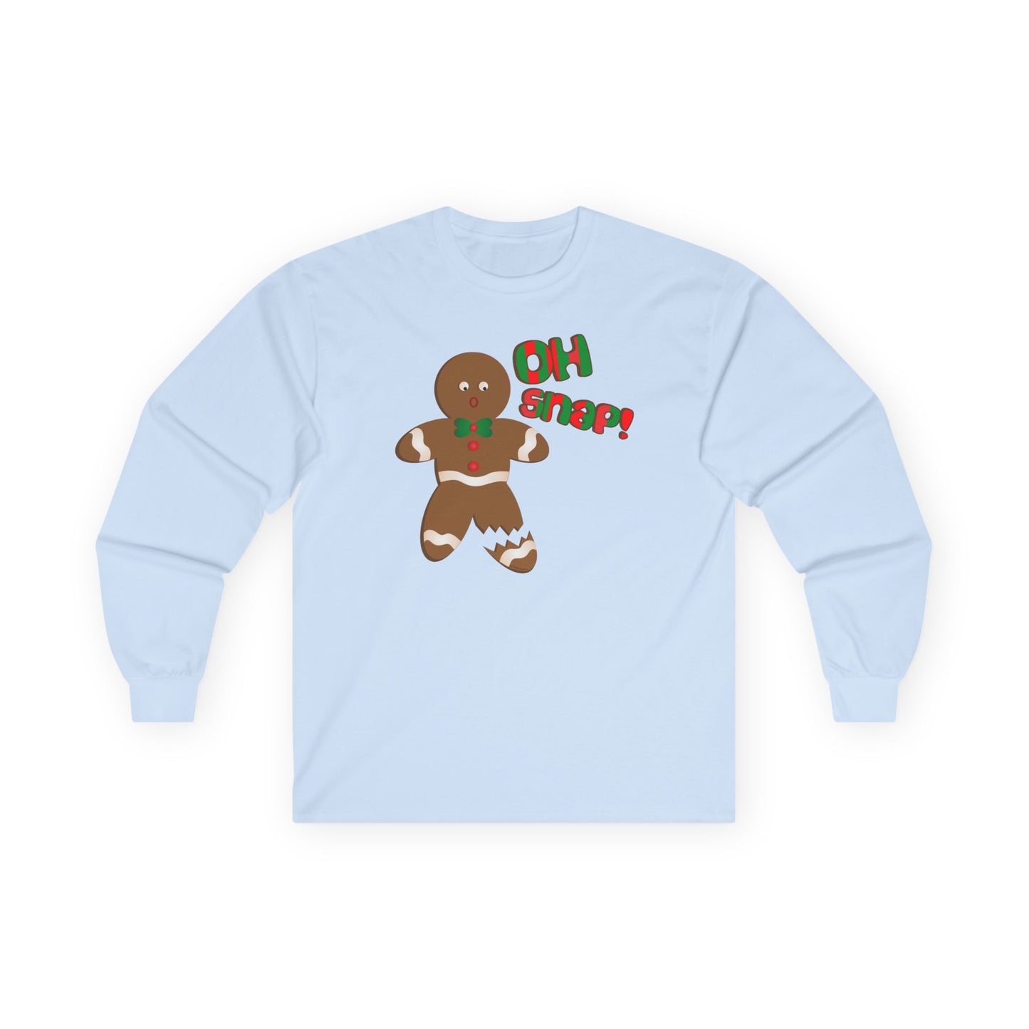 Oh Snap Gingerbread Man Christmas Adult Long Sleeve T-Shirt – by TOOLOUD