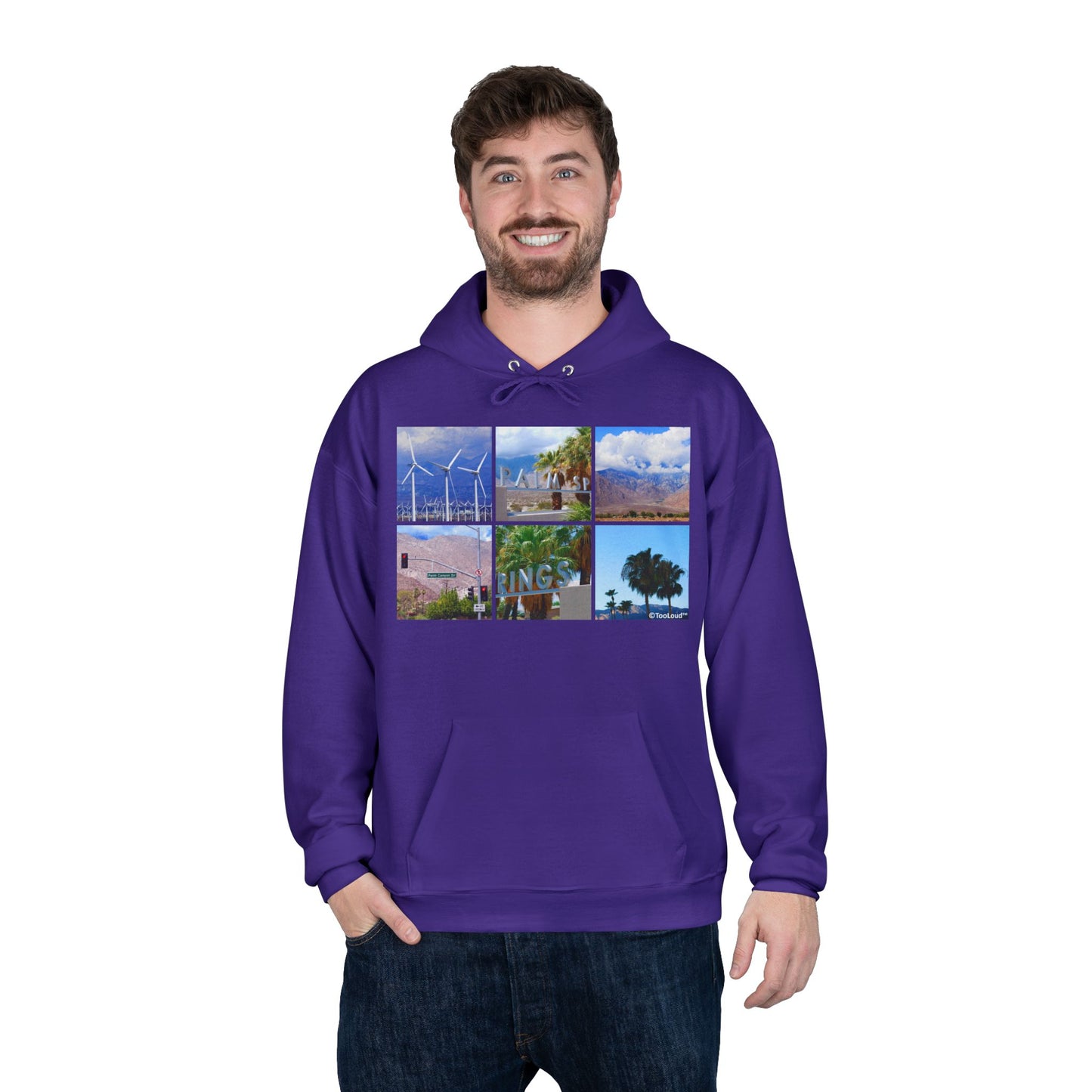 Palm Springs Square Collage Adult Hoodie Sweatshirt by TOOLOUD