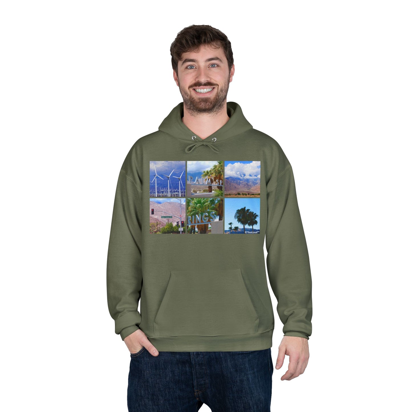 Palm Springs Square Collage Adult Hoodie Sweatshirt by TOOLOUD