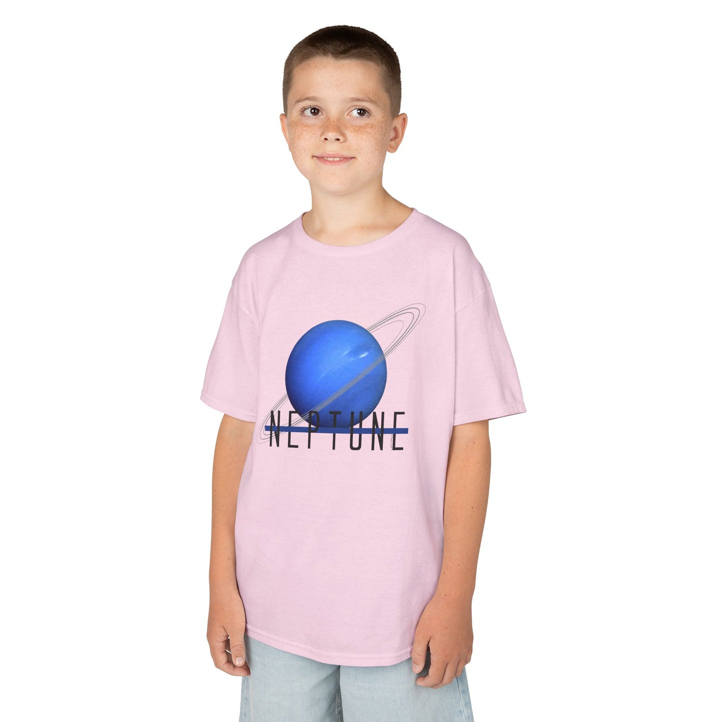 Planet Neptune Text Children's T-Shirt by TOOLOUD
