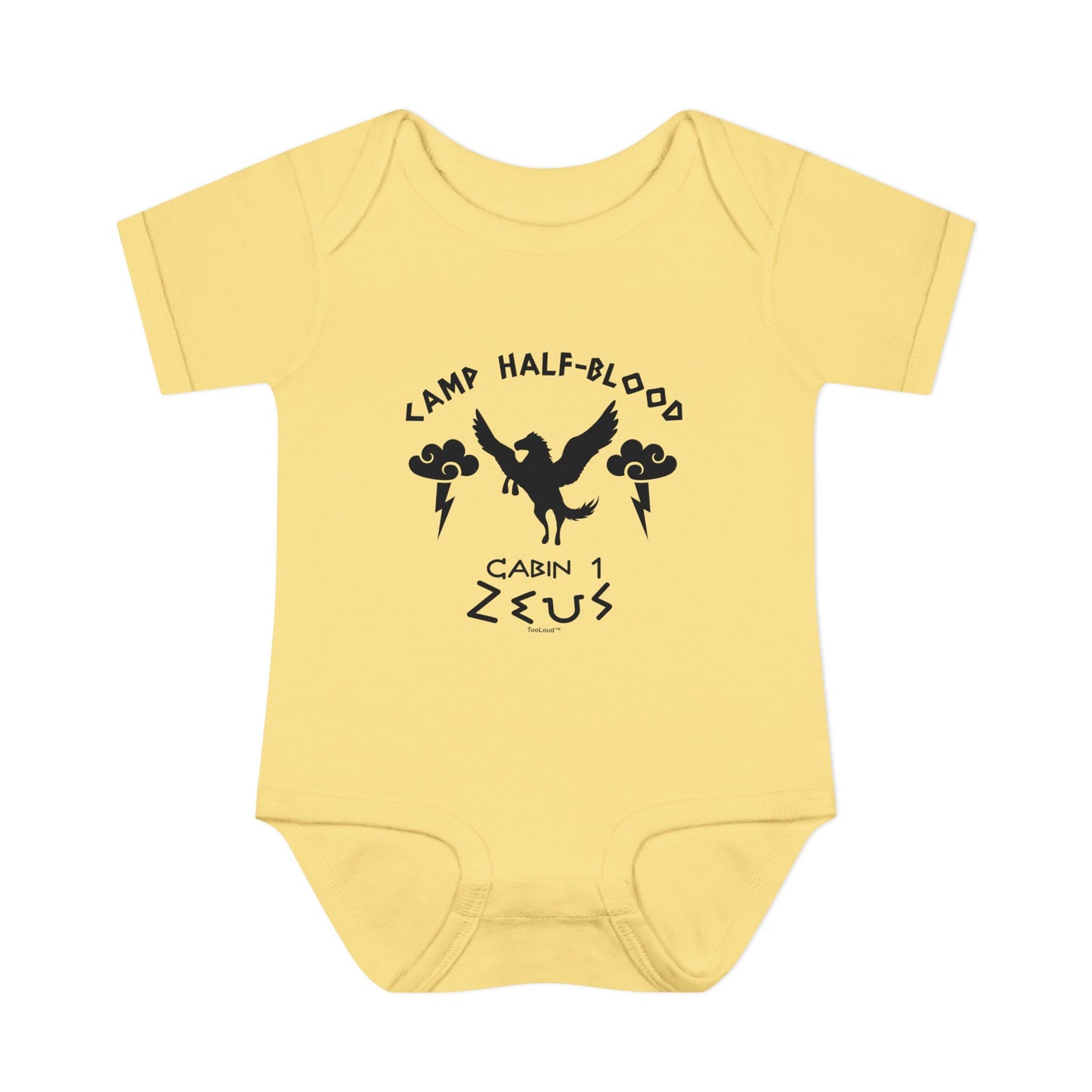 Camp Half Blood Cabin 1 Zeus Baby Romper Bodysuit by TOOLOUD