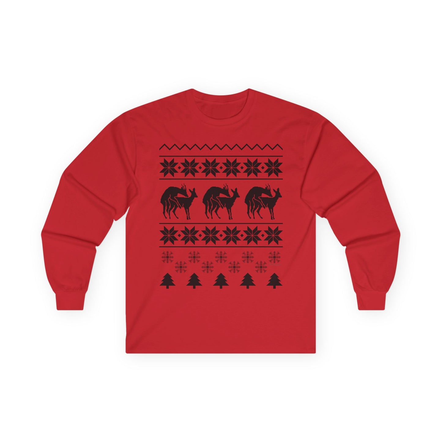 Humping Reindeer - Ugly Christmas Sweater Naughty Deer Adult Unisex Long Sleeve Shirt by TOOLOUD