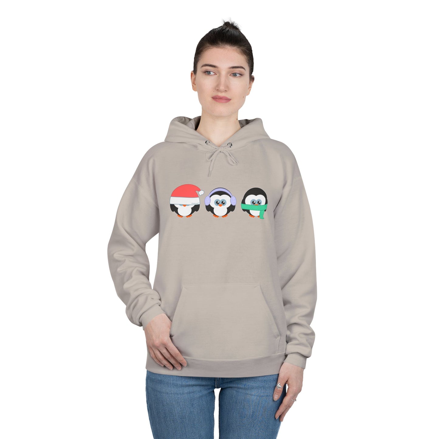 Christmas Penguins See No Evil Hear No Evil Speak No Evil Pullover Hoodie Sweatshirt by TOOLOUD