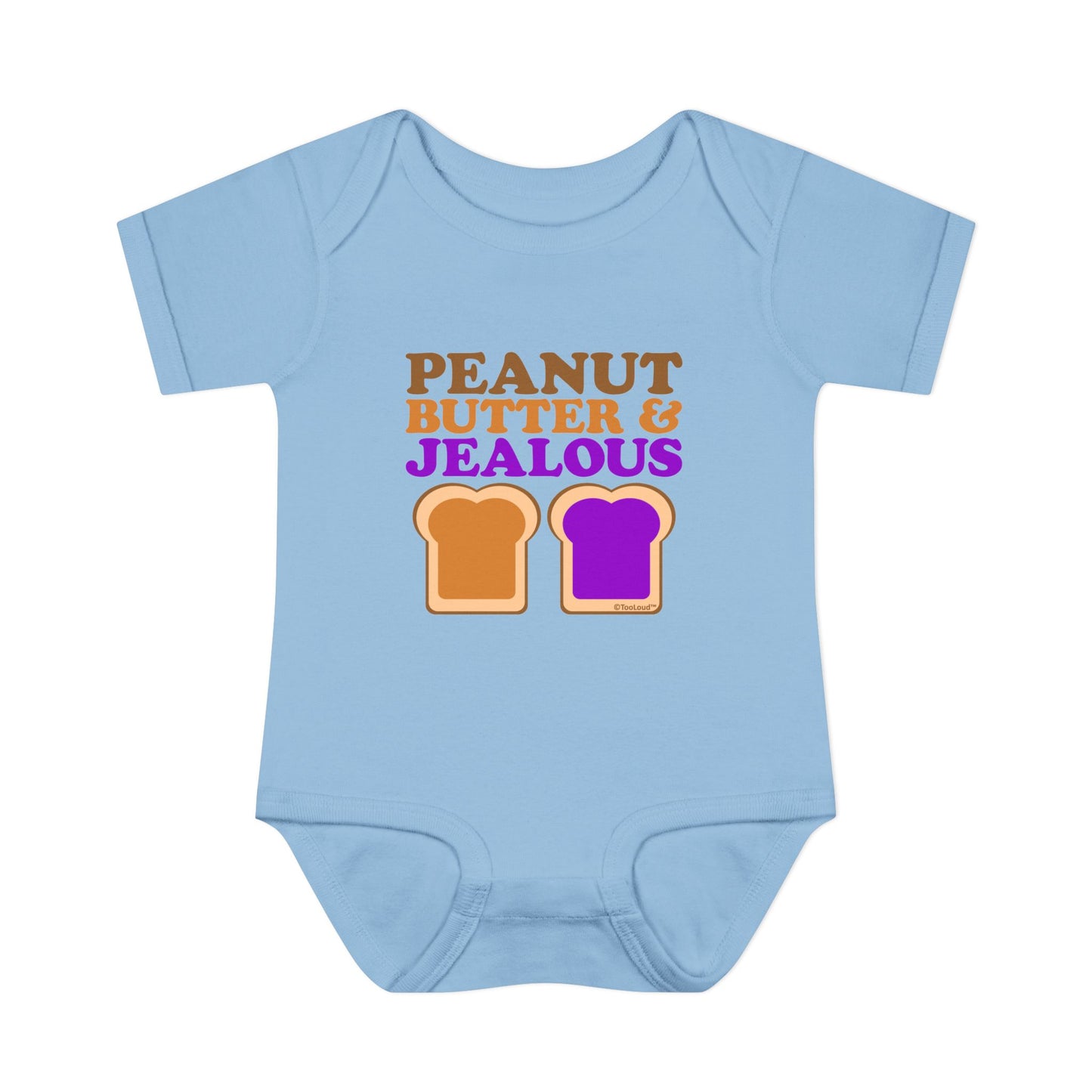 Peanut Butter and Jealous Baby Romper Bodysuit by TOOLOUD